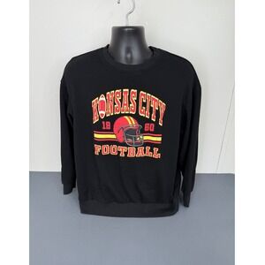 Unbranded Sweatshirt Unisex Small Kansas City Football Graphic Crewneck Black